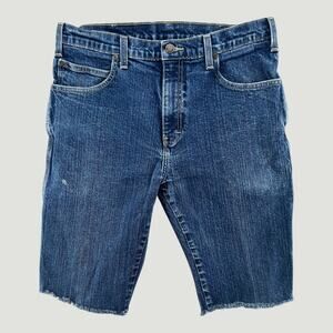 Dickies Carpenter Cutoff Denim Shorts Men’s 32 Dark Wash Workwear Utility